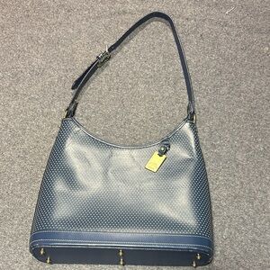 Dooney & Bourke large blue hobo Handbag with gold hardware